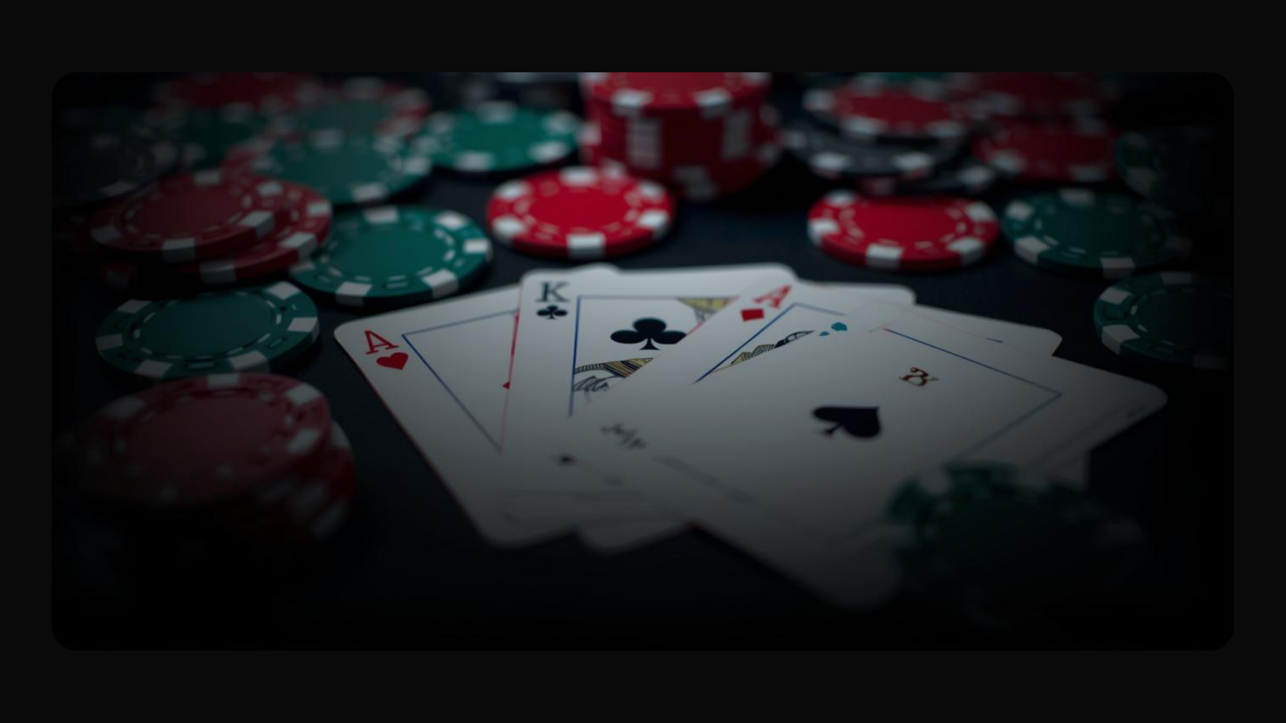 Casino table with cards and chips